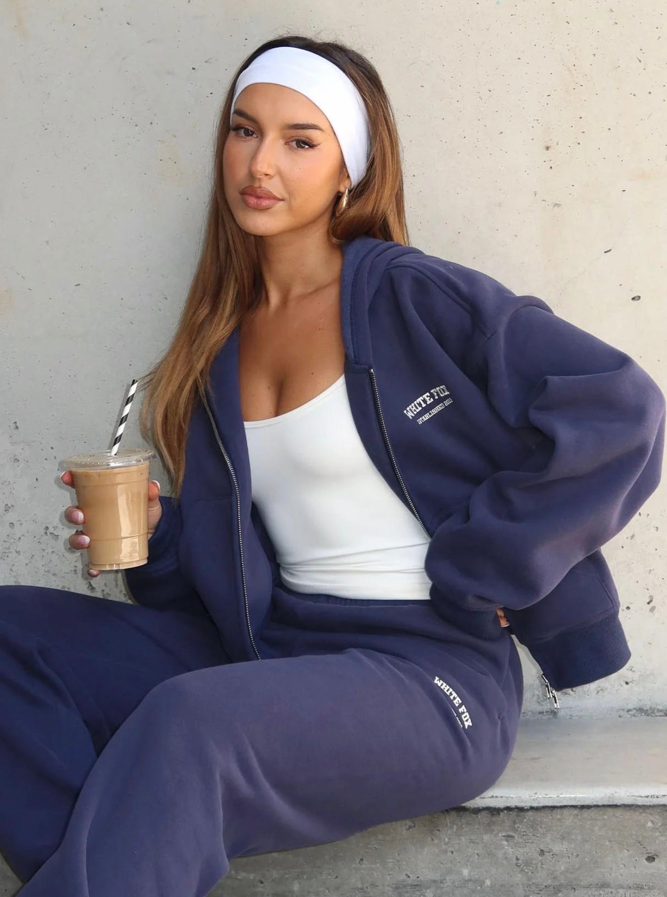 WhiteF Zip-Up Hoodie